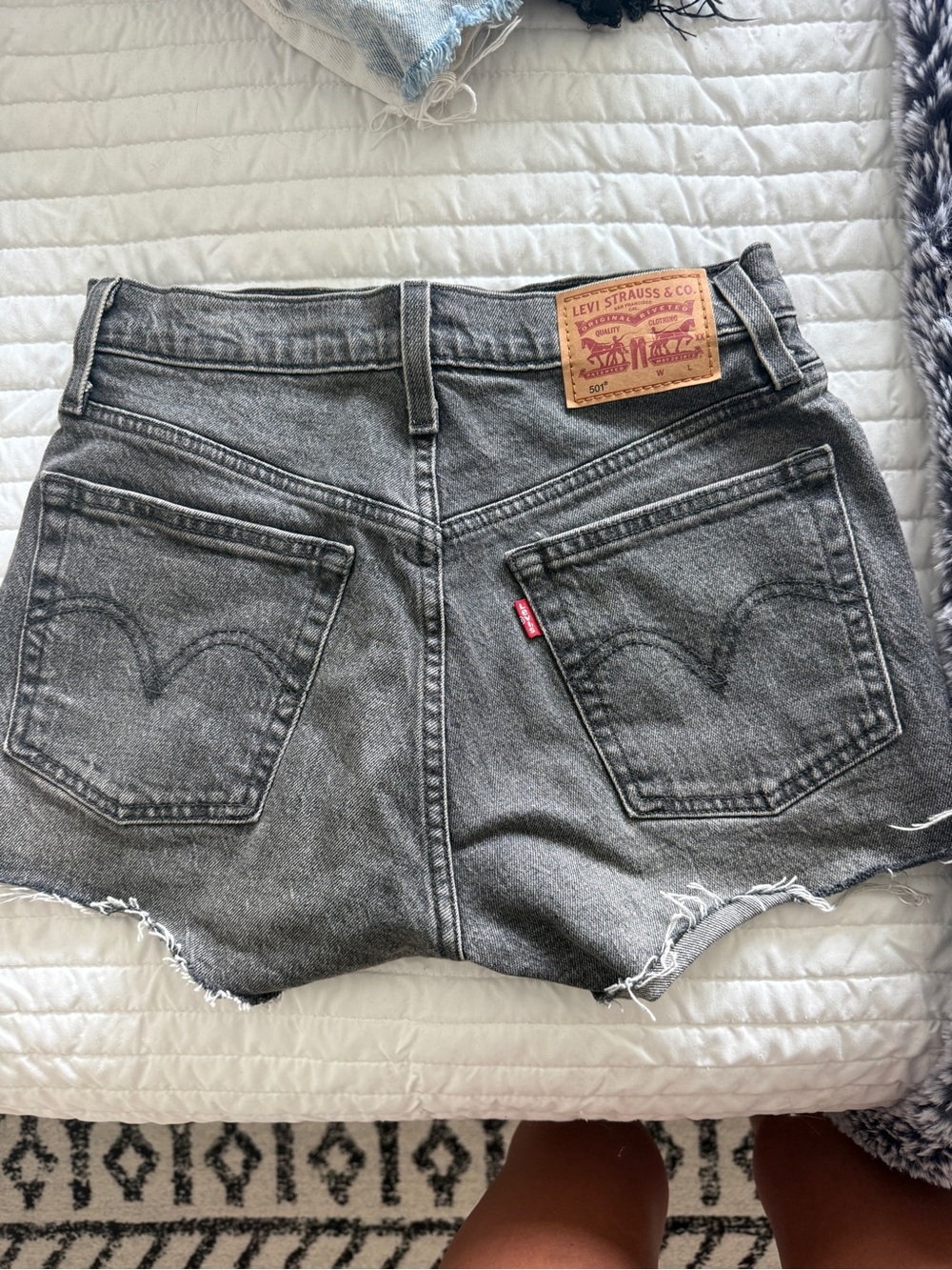 Levi's Black/Gray High-Waist Denim Jean Shorts